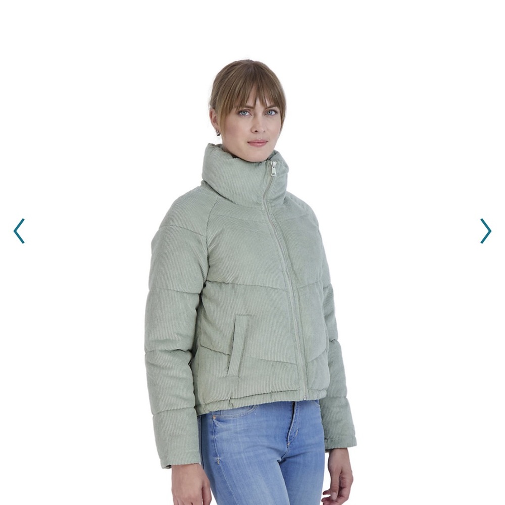 Sebby Corduroy Tan Puffer Coat - Picture 3 of 3